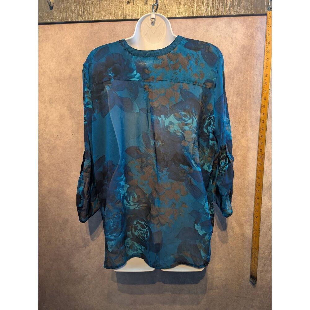 Covington Whimsigoth Button-Down Sheer Blouse Xl - image 4